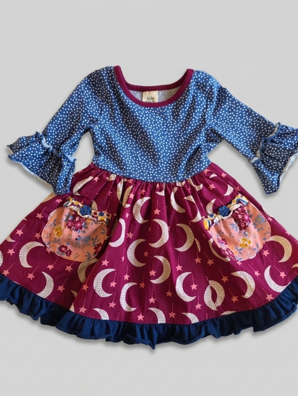 Wildflowers Cosmic Crush Moon Ballet Twirl Dress 2T Pockets Whimsical Kidcore